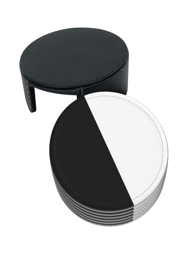 ASYG 6 pcs Pure Split Black and White Coasters for Drinks,Black White Coasters for Coffee Table, Kitchen Table Decor - Image 3
